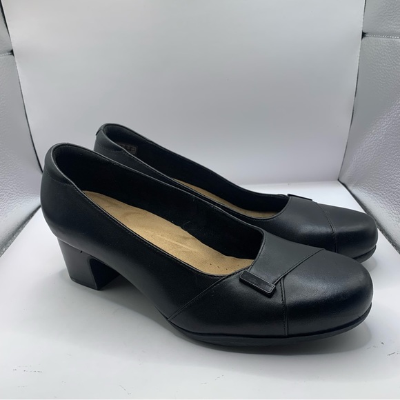 Clarks Shoes Clark Rosalyn Belle Women 95w Leather Shoe Black Dress